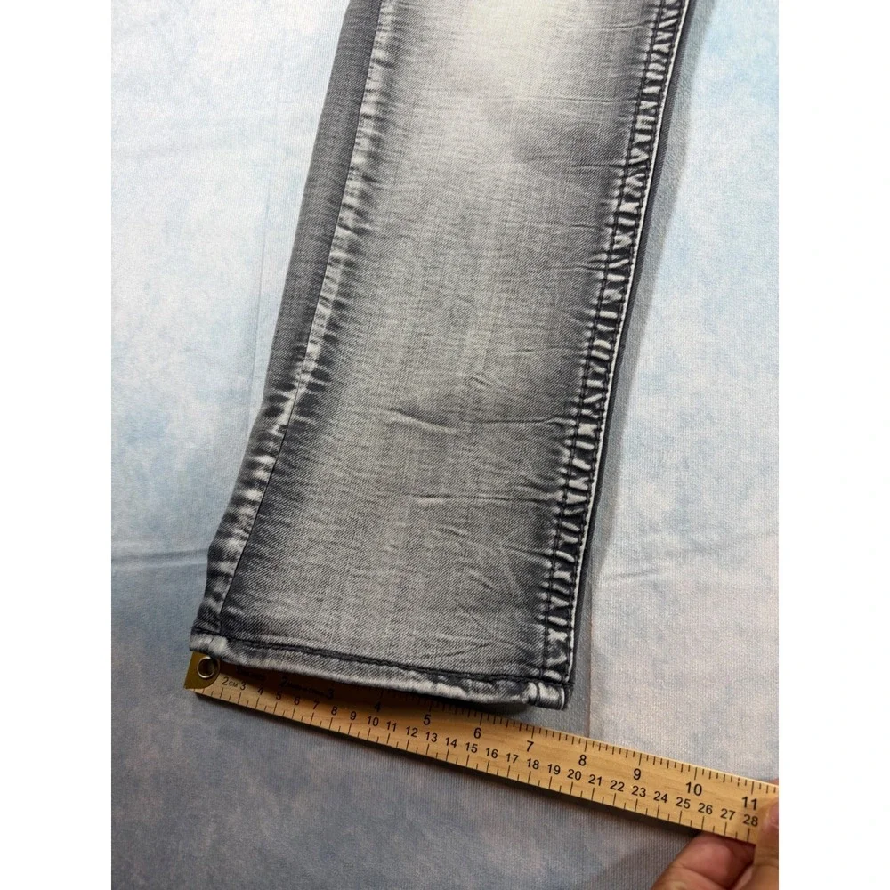 Salvage Havoc Slim Straight Jeans Mens 36 Grey Good Distressed Buckle SLVG